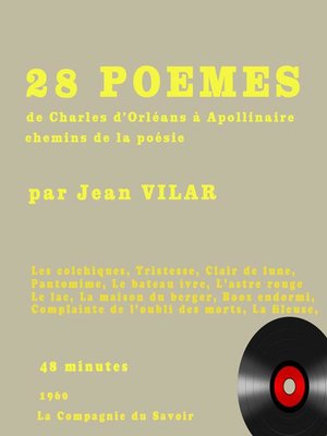 cover image of Poésies lues par Jean Vilar